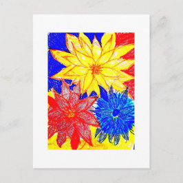 Dahlien Kontrastierend  Postkarte