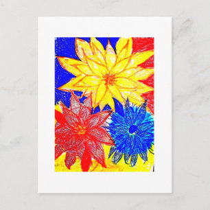 Dahlien Kontrastierend  Postkarte