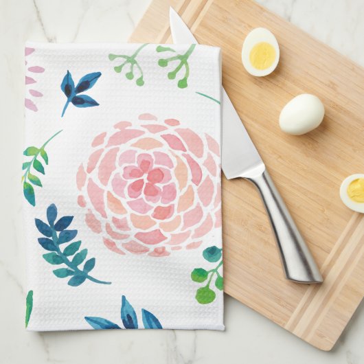 Dahlien Küchentuch (Viertel Falte)