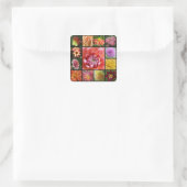 Dahlien Quadratischer Aufkleber (Tasche)