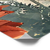 Dahlien und Farne Poster (Ecke)