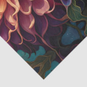 Dahlien und irrisierende blaugrüne Schmetterlinge Seidenpapier (Ausschnitt)