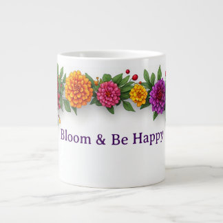 Dahlien- und Ringelblumen-Blumenkranz mit farbenfr Jumbo-Tasse