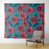 Dahlien Wandteppich (Beispiel (Horizontal))