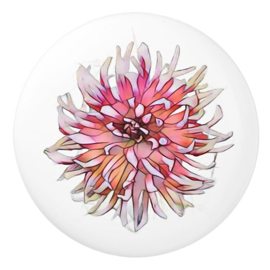 DAHLIENBLUME KERAMIKKNAUF (Vorderseite)