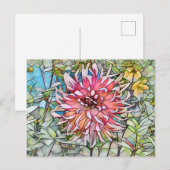 DAHLIENBLUME POSTKARTE (Vorne/Hinten)