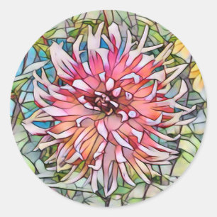 DAHLIENBLUME RUNDER AUFKLEBER