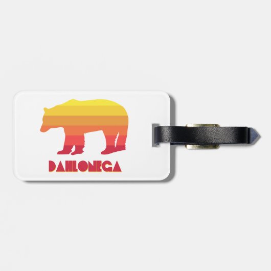 Dahlonega Georgia Rainbow Bear Gepäckanhänger (Rückseite horizontal)
