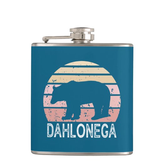 Dahlonega Georgia Retro Bear Flachmann (Vorderseite)