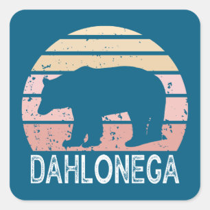Dahlonega Georgia Retro Bear Quadratischer Aufkleber