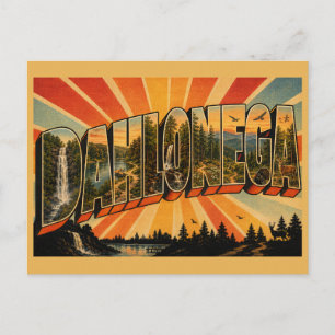 Dahlonega Georgia Wasserfälle Bergwald Kunst Postkarte