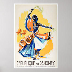Dahomey Afrika Kunst Vintage Reiseplakat Druck Poster