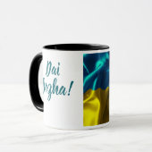 Dai Bozha! Ukrainische Flagge Tasse (Vorderseite Links)