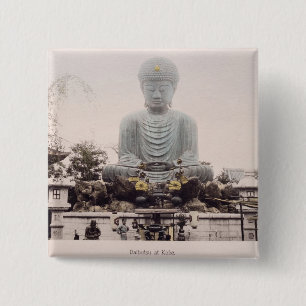 Daibutsu in Kobe, c.1880 (Hand farbiger Button