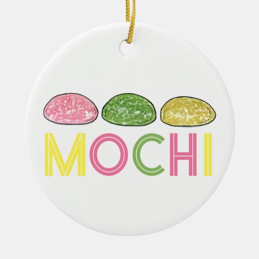 Daifuku Mochi Japanischer Neujahrskuchen Keramik Ornament (Vorne)