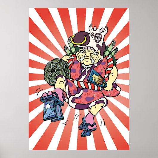 Daikoku der Sieben Glückssträhne ス キ 黒 プ Poster 大. (Vorne)