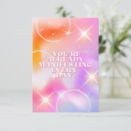 Daily Affirmation, Law of Attraction, Motivational Dankeskarte (Stehend Vorderseite)