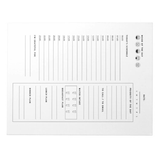 Daily Agenda Notepad Notizblock (Vorderseite)