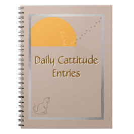 Daily Cattitude Entries -Fun Spiral Photo Notebook Notizblock