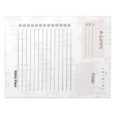 Daily Checklist – Customizable Tear-Off Notepad Notizblock (Vorderseite)