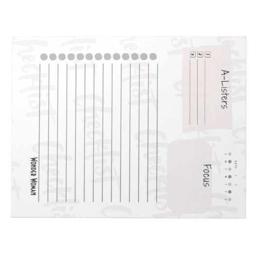 Daily Checklist – Customizable Tear-Off Notepad Notizblock (Vorderseite)