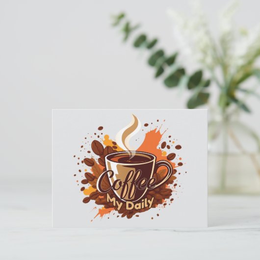 Daily Coffee Ritual Postkarte (Stehend Vorderseite)