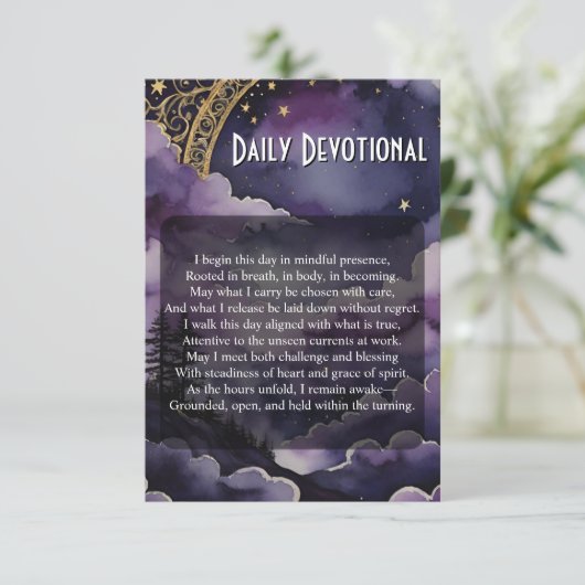 Daily Devotional Pagan Prayer Pocket Ritual Card Einladung (Stehend Vorderseite)
