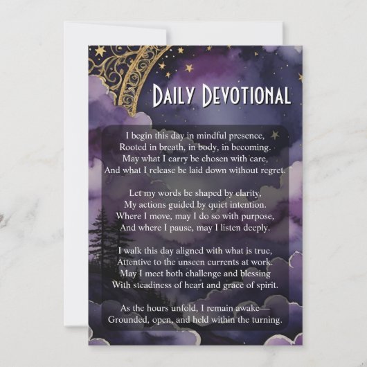 Daily Devotional Pagan Prayer Pocket Ritual Card Einladung (Vorderseite)