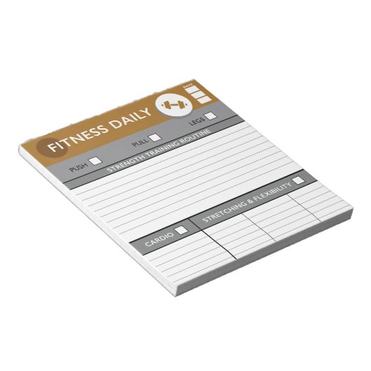 Daily Fitness Workouts Notizblock (angewinkelt)