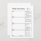 Daily food diary mitteilungskarte (Vorne/Hinten)