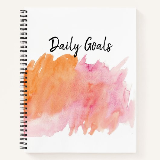 Daily Goals Writing Notebook Journal Notizblock (Vorderseite)