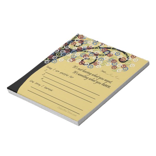 Daily Gratitude Checklist Notepad - Gold Notizblock (Rotiert)