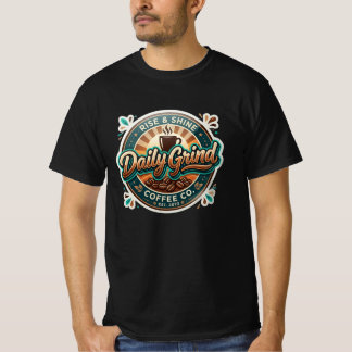 Daily Grind Coffee Co – Retro-Vintage-Café-Abzeich T-Shirt