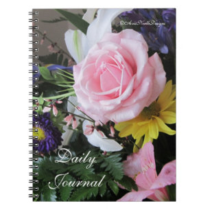 Daily Journal-Pink Rose Bouquet Notizblock