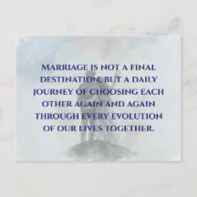 Daily Journey Marriage Quote Postcard 