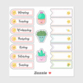 Daily Kawaii Star Stickers für Planer Aufkleber (Blatt)