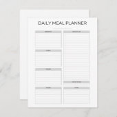 Daily Meal Planner | Simple Minimalistic Clean Einladung (Vorne/Hinten)