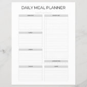 Daily Meal Planner | Simple Minimalistic Clean Flyer (Vorne)