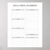 Daily Meal Planner | Simple Minimalistic Clean Poster (Vorne)