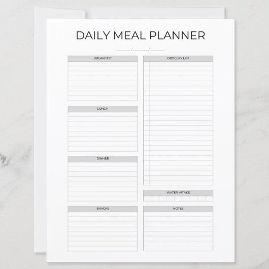 Daily Meal Planner | Simple Minimalistic Kitchen (Vorderseite)