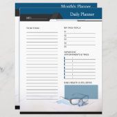 Daily, Monthly Planner Template (Vorne/Hinten)