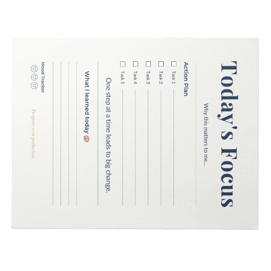 Daily Notepad | Tasks & Notes | Planner Page Notizblock (Vorderseite)