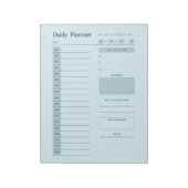 Daily Plananner Minimal Blue Notizblock (Rotiert)