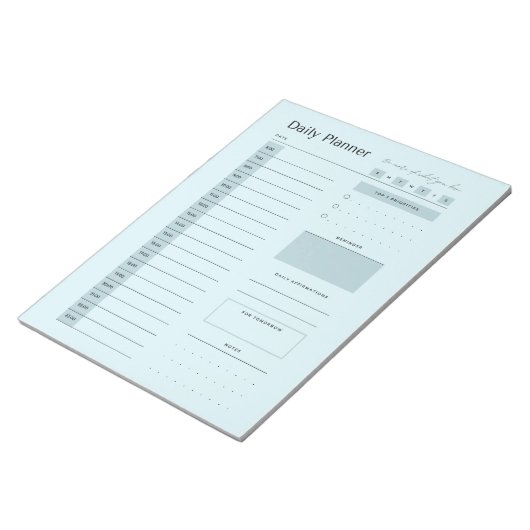 Daily Plananner Minimal Blue Notizblock (angewinkelt)