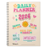 Daily Planer Notebook mit Happy Face Sun Notizblock (Vorderseite)