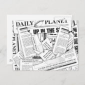 Daily Planet Muster - White Postkarte (Vorne/Hinten)