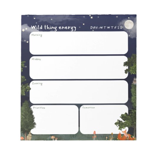Daily Planner Notepad - Night Forest design Notizblock (Vorderseite)