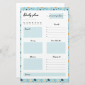 Daily Planner personalisiert niedlich elegant - bl Briefpapier (Vorne/Hinten)