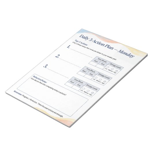 Daily Planner – Smart to do list | Monday Notizblock (angewinkelt)