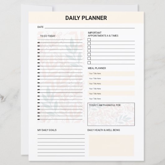 Daily Planner Template (Vorderseite)